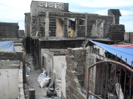 Houses razed by the fire