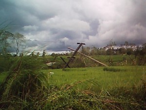 Falling electrical post resulting to massive brownout in Kalinga
