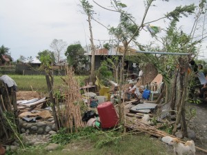 Remnants of a totally damaged house